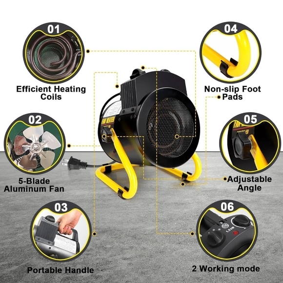 Black and Yellow Fan Heater - Picture 2 of 6